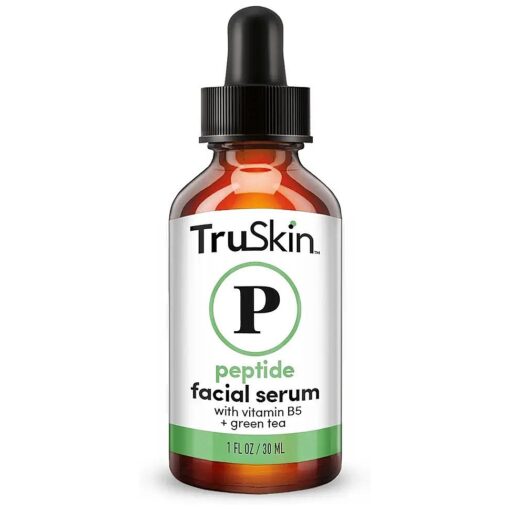 TruSkin Peptide Serum For Face - with Collagen Boosting Peptides, Amino Acids, Green Tea, Aloe and Vitamins B5 & E, 1 fl oz