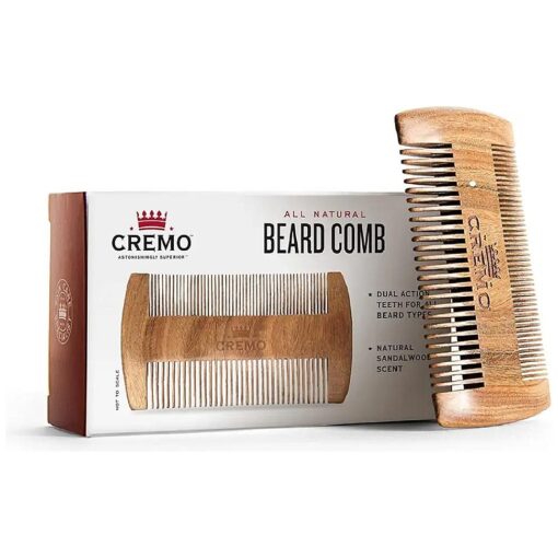 Cremo Beard Accessories, Dual-Sided Beard Comb Made from Verawood - Shape, Style And Groom Any Length Facial Hair