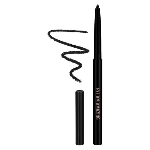 RealHer 24-HR Eyeliner - Eye Am Amazing - Black - Perfect for Subtle to Smokey Eyes - Built In Sharpener