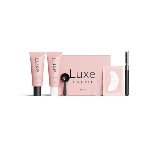 Luxe Cosmetics - Black Color Set for Lashes and Brows - Long Lasting Temporary Color ( Up to 4 Weeks ) - Vegan & Cruelty-Free - For Salon & Home Use