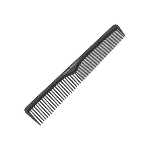 Styling Comb | Professional 7 Inch Black Carbon Fiber Anti Static Chemical And Heat Resistant Comb For All Hair Types | Fine and Wide Tooth Comb For Men and Women | By Bardeau Essentials ( Single )