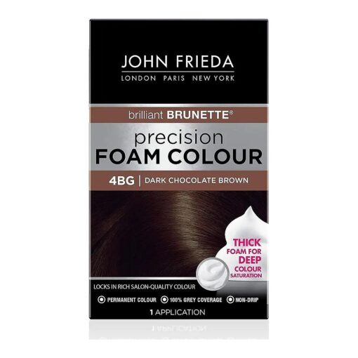 Brown Permanent Precision Hair color Foam Hair Color Kit, Brown Hair Dye, 4BG Dark Chocolate Brown Hair Color, 1 Application