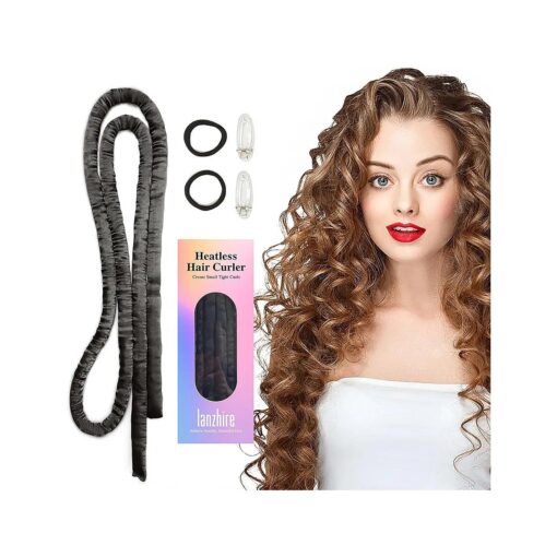 Heatless Small Curling Rod Headband, No Heat Thin Curling Headband for Long Hair and Short hair, No Heat Curlers to Sleep In, Overnight Heatless Curls Headband ( Black )