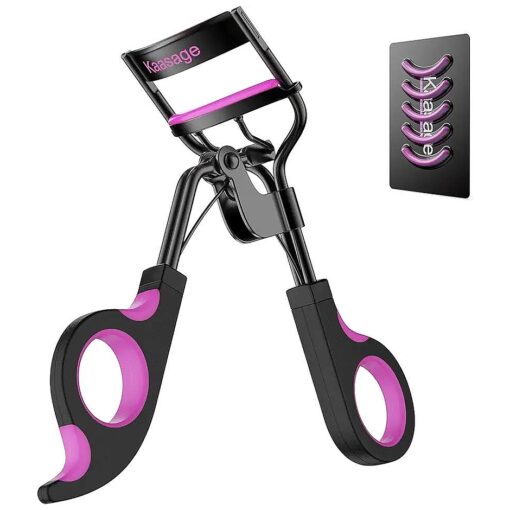 Kaasage Eyelash Curler with Pads - Lash Curler with 5 Extra Silicone Replacement Pads, Achieve Perfect Curls in 5 Seconds