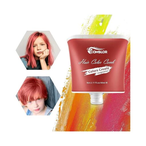 Temporary Hair Color for Kids, Comblor Red Hair Dye, Washable Hair Color Wax for Girls Boys Teens Adults, Ideal Gifts for Birthday, Cosplay, Party, Halloween, Children 's Day, Crazy Hair Day