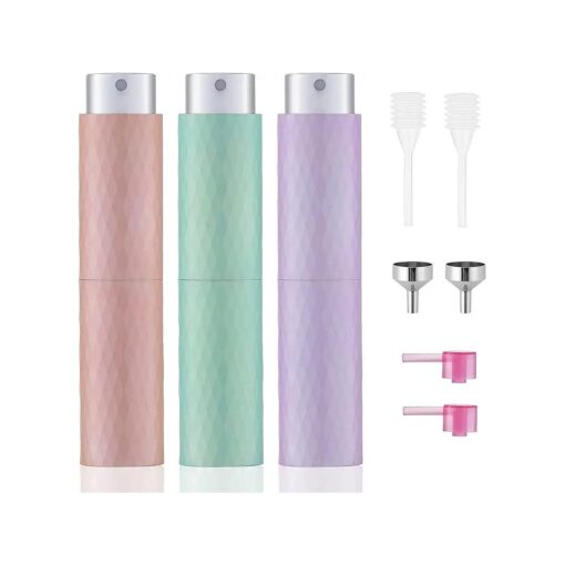 Tekson 8ML Perfume Atomizer Travel ( 3 PCS ), Refillable Cologne Containers, Dispenser Spray Empty Bottle for Mini Sprayer Size