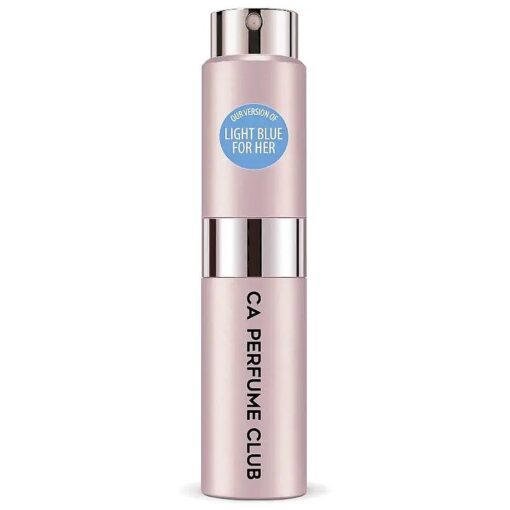 CA Perfume Impression of Dolce & G Light Blue For Her Replica Version Fragrance Dupes Concentrated Long Lasting Eau de Parfum Spray Refillable Atomizer Bottle 0.27 Fl Oz/8ml-X1