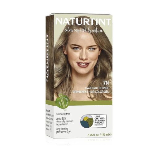 Permanent Hair Color 7N Hazelnut Blonde ( Pack of 1 ), Ammonia Free, Vegan, Cruelty Free, up to 100 % Gray Coverage, Long Lasting Results ( Packaging may vary )