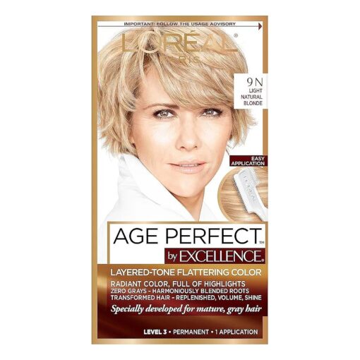 Age Perfect Permanent Hair Color, 9N Light Natural Blonde, 1 kit