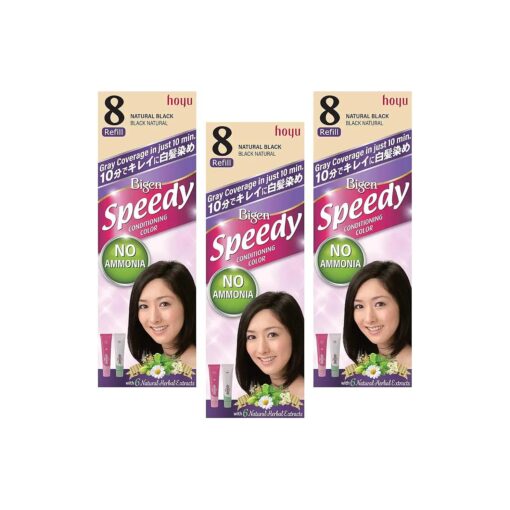 HOYU Bigen Speedy Hair Color Refill, No, 8 Natural Black ( Pack Of 6 )