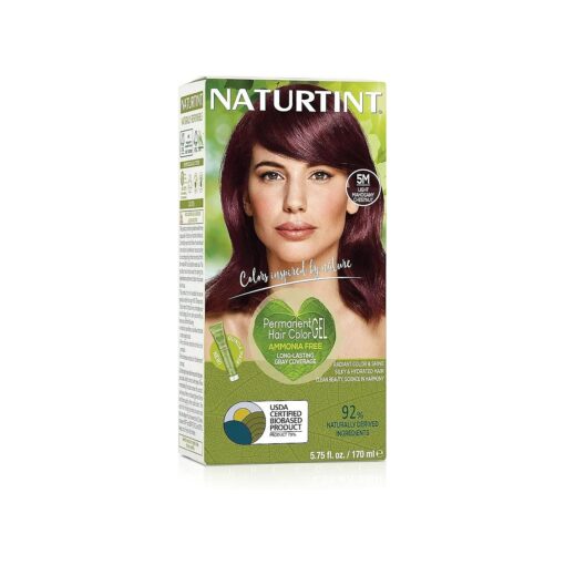 Permanent Hair Color, 5M Light Mahogany Chestnut, Plant Enriched, Ammonia Free, Long Lasting Gray Coverage and Radiante Color, Nourishment and Protection