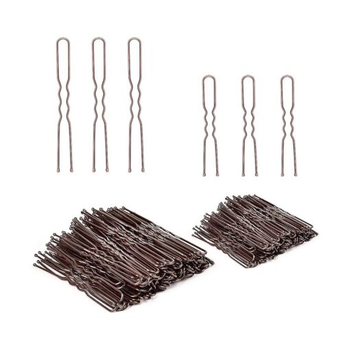 Hair Pins for Women, IKOCO 2 Inch and 2.75 Inch Hair Pins for Buns Brown U Shaped Hair Pins with Storage Box, 50Pcs of each size