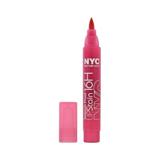 N.Y.C, New York Color Smooch Proof Lip Stain, Persistent Pink, 0.1 Fluid Ounce