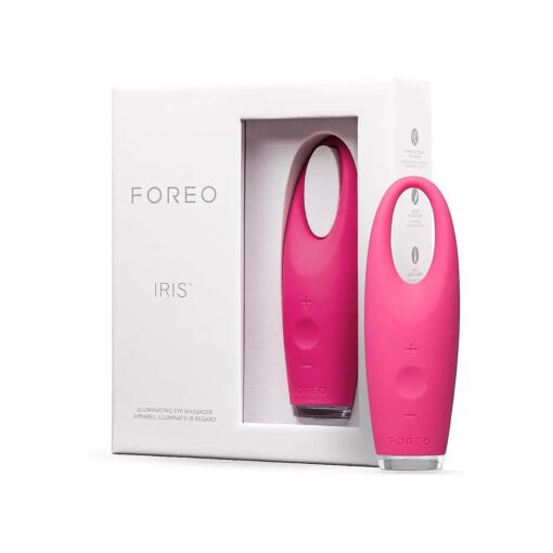 FOREO IRIS Eye Massager Dark Circle Remover & Eyebag Remover Eye Depuffer Anti Aging Increases Absorption of Eye Mask Essences| Waterproof 2-year Warranty Magenta