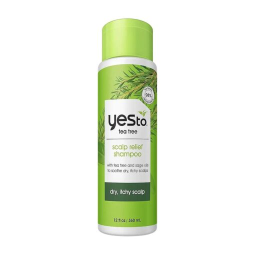 Yes To Tea Tree Scalp Relief Shampoo, pH Balancing Formula To Calm Dry Itchy Scalp While Moisturizing & Nourishing Hair, With Tea Tree & Sage Oil, Natural, Vegan & Cruelty Free, 12 Fl Oz