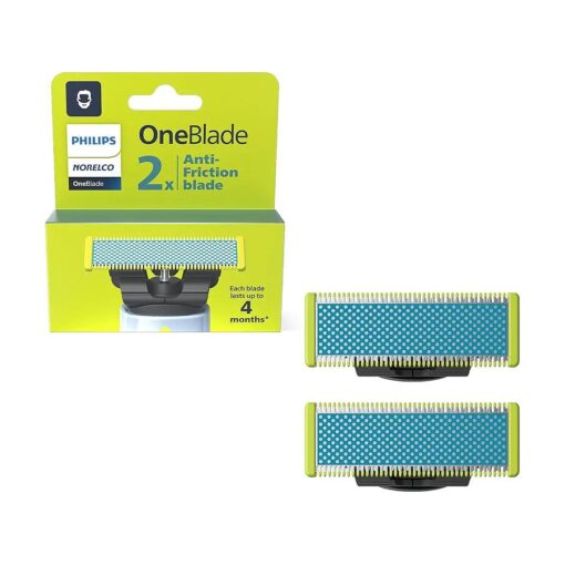 Philips Norelco Genuine OneBlade Anti-Friction Replacement Blades, 2 Count, QP225/80