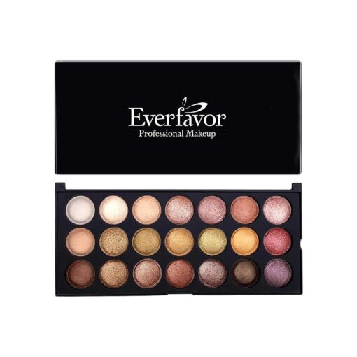 Eyeshadow Palette Makeup, Everfavor Pigmented Eye Shadow Nude Palettes - Professional 21 Colors Shimmer Warm Neutral Smoky Cosmetic Baked Eye Shadows ( 21 Colors, 09 )