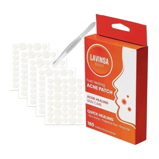 Pimple Patches 180 Count Acne for Covering Zits and Blemishes with 1 Tweezers- Absorbing Cover Patch- Hydrocolloid Invisible-Skin Care- Spot Stickers for Face and Skin-Quick Healing 2 Sizes