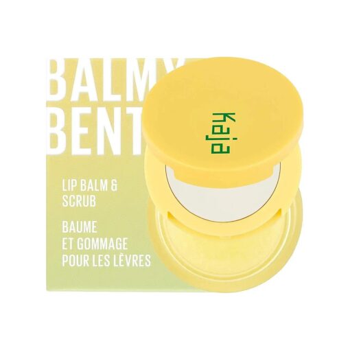 Kaja Lip Bento Balm + Scrub | with Coconut Oil, Clear Finish, Moisturize, Exfoliate, Smoothes Lips, Compact Travel Size, Pina Colada, 0.4 Oz