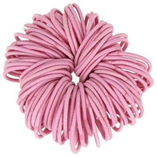 Coobbar 100pcs Women Elastic Hair Ties Band Ropes Ring Ponytail Holder ( Pink )