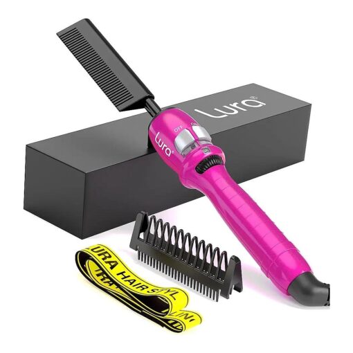 200-500degF Pink Hot Comb : Electric Hot Comb for Lace Front Wigs, Electric Pressing Combs for Black Hair, Electric Straightening Comb for African American Hair, Heat Comb for afro Hair .