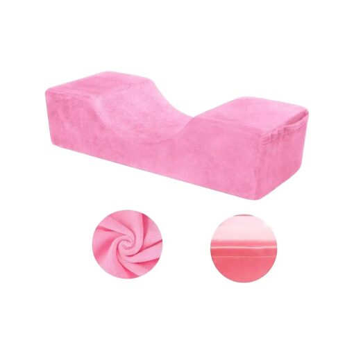 Pink Eyelash Extension Pillow, Eyelash Extension Tool for Beauty Salon, U Shape Neck Pillow with Comfortable Foam Velvet Pillowcase