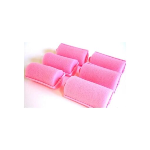 2 Pack ( each contains 6 rollers ) Soft PINK Foam Hair Styling Rollers SPONGE Curlers LARGE 1" ( you are getting total of 12 rollers )