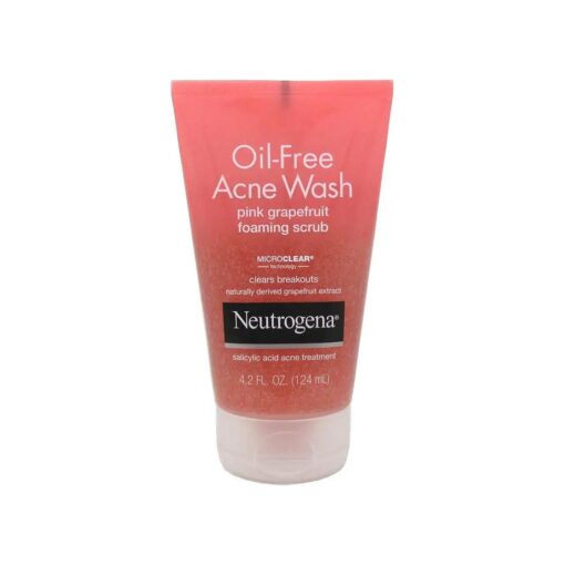 Neutrogena Oil-Free Acne Wash Pink Grapefruit Foaming Scrub, 4.2 Ounce ( Value Pack of 2 )