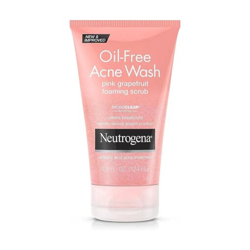 Neutrogena Oil-Free Acne Wash Pink Grapefruit Foaming Scrub, 4.2 Fl Oz