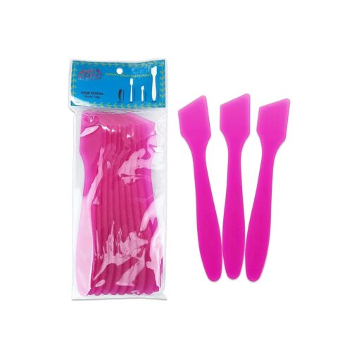 Pana ( 10 Pieces ) 7.35" Pink Large Flexible Mixing Spatula Reusable Cosmetic Skin Care Facial Cream Mask Spatula for Mixing and Sampling