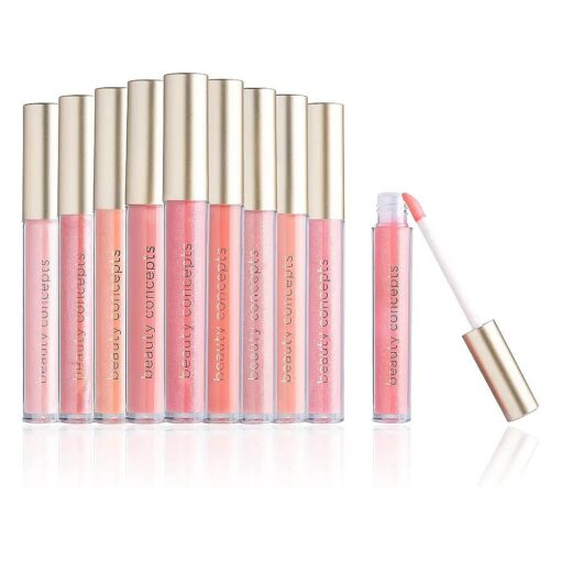 Beauty Concepts Lip Gloss Collection- 10 Piece Lip Gloss Set in Pink Colors - Comes in Box