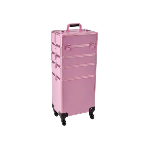 Train Case Rolling 5-in-1 with nail polish holder Portable Makeup Professional Cosmetic Organizer Makeup Traveling case Trolley Cart Trunk