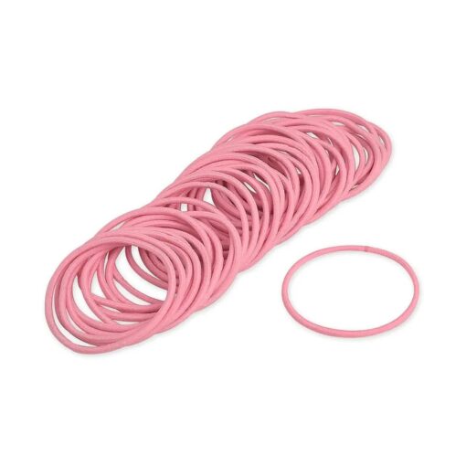 DS, DISTINCTIVE STYLE Hair Rubber Bands 50 Pieces 2.5 mm Elastic Hair Bands Hair Ties Ponytail Holders - Pink