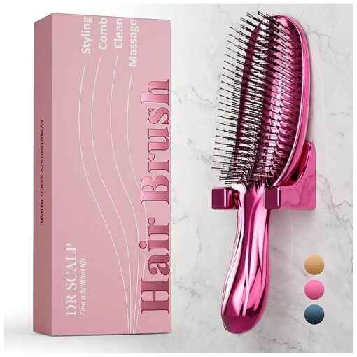 Hair Brush, 572 Soft Nylon Bristles for Scalp Massage, Scalp Cleaning and Restore Scalp Health, Luxury Christmas Gifts for Women with Thin or Fine Hair, Pink