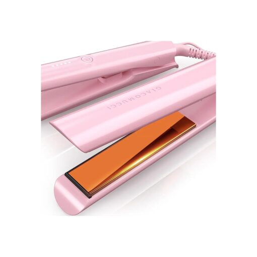 Titanelli 2 in 1 Titanium Hair Straightener and Curler | 100 % Pure Ti-Thermal Technology Flat Iron | 1-Inch Professional Styling | Available in Black, Gold, and Pink ( Pink )