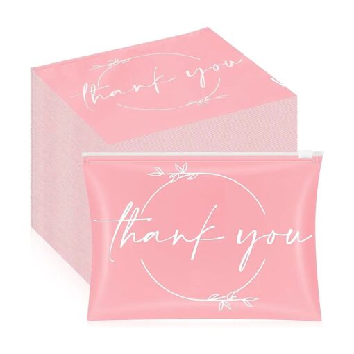 100 Pcs Thank You Gift Makeup Bags EVA Cosmetic Bags with Zipper Thank You Bags Mini Toiletry Bag Bulk Gifts for Women Encouragement Birthday Gift for Xmas Daughter Sister ( Pink, White )