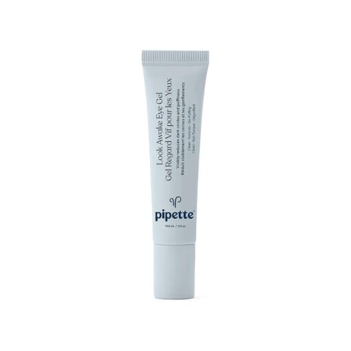 Pipette Look Awake Eye Gel - Eye Roller for Puffiness, Wrinkles, Dark Circles under Eye Treatment for Women, Unique Peptide Formula with Moisturizing Squalane, Hypoallergenic, 0.5 fl oz