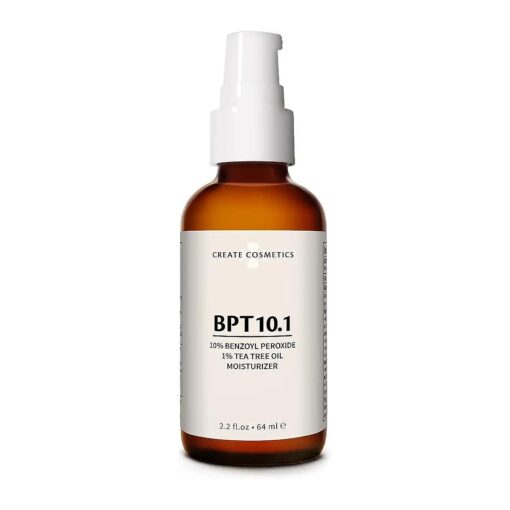 BPT10 Acne Treatment Moisturizer | 10 % Benzoyl Peroxide 1 % Tea Tree Oil | 55 % Organic 89 % Natural | Gentle Plant-based Vegan & Cruelty-free | 2.2 fl, oz