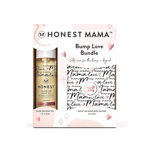 Honest Mama Body + Belly Bump Love Bundle | Moisturizing, Plant-Based Oil + Stretch Mark Butter Cream