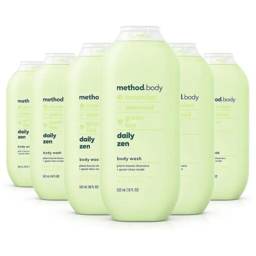 Method Body Wash, Daily Zen, Paraben and Phthalate Free, 18 oz ( Pack of 6 )