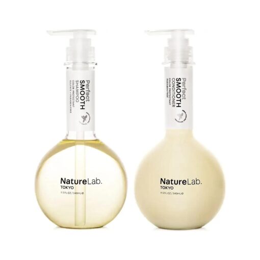 NATURELAB, TOKYO Perfect Smooth Shampoo & Conditioner : Weightless Frizz Control for Smoother, Healthier Hair and Scalp I 11.5 FL OZ Each