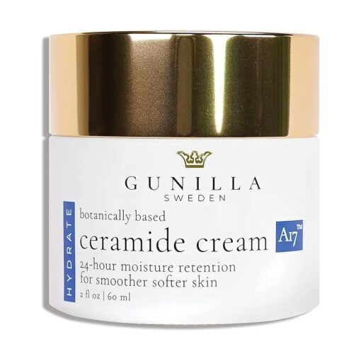 GUNILLA Ceramide Cream A17-24-Hour Anti-Aging Moisturizer - Plump, Soften & Reduce the Appearance of Wrinkles, 17 Actives & Herbals, Plant-Based, No Added Fragrance, Vegan, ( 2 oz )