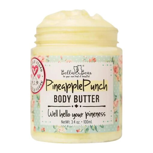 Bella & Bear Pineapple Body Butter, Hydrating Formula - Vegan Travel Size, 3.4oz ' ( 3.4 oz )