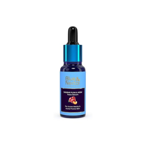 Blue Nectar Plum Face Serum for Acne-Prone Skin and Acne Marks | Oil-Free Anti-Acne Serum for Oily Skin | Pore-Minimizing Serum for Bumpy Texture | with Plant Based Vitamin C ( 8 Herbs, 1 Fl Oz )