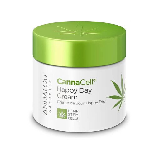 Andalou Naturals Cannacell Happy Day Cream, Face Moisturizer with Nourishing Hemp Stem Cell Formula for Restored & Glowing Skin, Face Cream for Women & Men, 1.7 fl oz