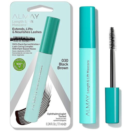 Almay Lengthening Mascara, Volume & Lift, Eye Makeup, Hypoallergenic and-Fragrance Free, 020 Black Brown, 0.24 fl oz .