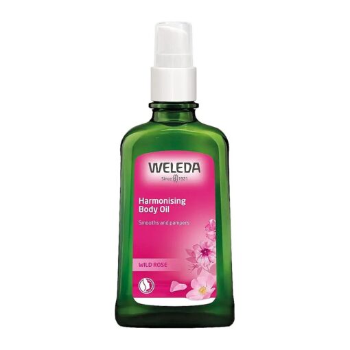 Weleda Pampering Wild Rose Body and Beauty Oil, 3.4 Fluid Ounce, Plant Rich Body and Beauty Oil with Wild Rose, Sweet Almond and Jojoba Oils