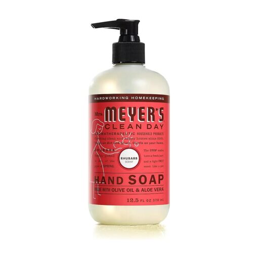 MRS. MEYER 'S CLEAN DAY Hand Soap, Made with Essential Oils, Biodegradable Formula, Rhubarb, 12.5 fl, oz