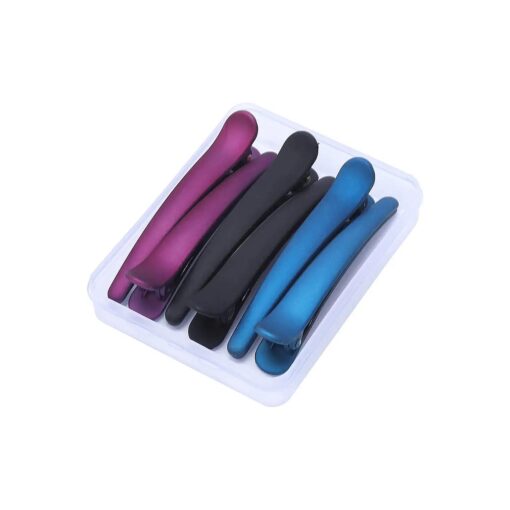 Hair Clips for Styling Salon Sectioning Non-Slip Colorful Plastic Duckbill Alligator Hair Barrettes Pins for Thick and Thin Hair female ( 6 PCS COLORED )