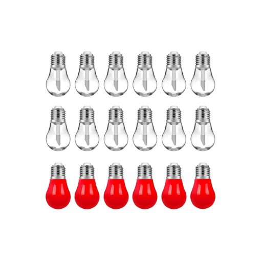 RONRONS 20 Pieces Funny Light Bulb Shaped Lips Balm Tube, Small Empty Refillable Lips Gloss Bottles, DIY Cosmetics Lipstick Containers with Silver Cap, Travel Makeup Sample Holder,6ML